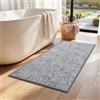 Cheerx Tappeto Bagno 70x120cm, Tappetino Tessuto a Colori Misti, Tappeti in Gomma Antiscivolo Assorbente, Soffice Tappetini Doccia, Lavabile in Lavatrice, Adatto per Doccia, Bagno, Grigio