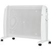 HOMCOM Riscaldatore Elettrico a Mica 1000W/2000W 4 Ruote, 15-20 m², Bianco