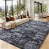 Homaxy Tappeto a pelo lungo per soggiorno, fondo antiscivolo, morbido, extra grande, lavabile, moderno, per corridoio, cameretta dei bambini, camera da letto, 160 x 220 cm, grigio scuro