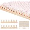 PH PandaHall Kit per lavoro a maglia con telaio spesso da 0,8 m, dimensioni regolabili, kit per lavori a maglia fai da te in legno per realizzare coperte in legno, filato all'uncinetto, telaio per fai