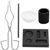 Whyzsjnclg Kit di fusione dell'argento, kit crogiolo Strumenti di fusione di grafite fai-da-te Crogioli resistenti al calore per la di lingotti di rame argento oro metallo