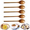 CaiYuanGJ 5 Pezzi Cuchara De Madera, Cuchara De Madera Con Mango Largo, Cucchiaio Di Legno, Cucchiaio Cucina Di Legno, Scoop Di Wood Piccoli, per Miele, Caffè, Bebè, Condimenti (23.5cm)