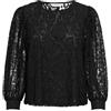 ONLY RSA L/S Pizzo Top Wvn Maglietta a Maniche Lunghe, Nero, M Donna