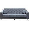 MONDO VIRO Divano prontoletto 3 posti Lisa in velluto cm 225x85 84h (Grigio)