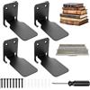 ShiLiuYiDaLe 4 Pz Mensole da Parete Galleggianti, Libreria da Parete Sospesa Invisibili, Mensole da Muro per Libri camera da letto, cucina, ufficio, con viti (nero)