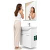 Shally Dogan Mobile da Bagno Sospeso a Parete Completo di Specchio, Modello Sofia, Lavabo Ceramica e Rubinetteria Inclusi, Mobiletto da Muro Sollevato 2 Ante 52,5 × 31 × 65 cm, Installazione Sospesa