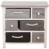 Rebecca Mobili Cassettiera 6 cassetti, mobile multiuso moderno, legno vimini, bianco grigio, per camera e bagno - Misure: 53 x 56 x 27 cm (HxLxP) - Art. RE4326