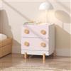 [en.casa] Comodino per Bambini con 2 Cassetti 47x40x35 cm Rosa | Tavolino per Cameretta, Cassettiera, Mobiletto Basso da Letto o Zona Gioco, con Piedini in Legno