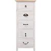 Generico Mobiletto 35x25x87 cm in Legno di Paulownia,Mobili,Armadietti e portaoggetti,Cassettiere,Bianco,5.6 kg,284077