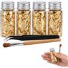 csncis 4 bottiglie di foglia d'oro commestibili, fiocchi d'oro, per cuocere, decorare, fiocchi di foglia d'oro con pinzette, per cucina, mousse, torte, pasticceria, artigianato e decorazione