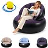Yunlaishaocer Divano Gonfiabile con Pompa, Poltrona Gonfiabile Superficie Floccata Impermeabile Pouf Gonfiabile da Interno et Esterno per Campeggio, Viaggi, Piscina(Blu Scuro)