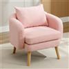 KOMHTOM Divano rosa Poltroncina camera da letto Poltrona da lettura per soggiorno camera da letto balcone (beige)