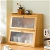 SanBouSi Piccola credenza in bambù per piano di lavoro, buffet, armadio da cucina con porta in acrilico, portapane per barattoli di spezie, utensili da cucina, tazze, oggetti di scena (natura)