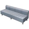 WAMJ AQDY Panca da Sala D'attesa con Schienale Imbottito, Sedia per Ospiti da Ufficio in Pelle PU, Seduta Imbottita per Reception, Divano Moderno per Cliniche, Aeroporti e Barbieri(Gray,110cm/43in)