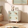 [en.casa] Comodino per Bambini con 2 Cassetti 47x40x35 cm Verde Menta | Tavolino per Cameretta, Cassettiera, Mobiletto Basso da Letto o Zona Gioco, con Piedini in Legno