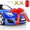 Ksvaye 58cm/23 Fiocco Gigante per Auto Rosso Nastro Regalo Grande Happy Birthday Fiocco per Auto Grande Rosso Impermeabile per Decorazione di Auto Nozze Festa di Casa Nuova
