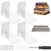 ShiLiuYiDaLe 4 Pz Mensole da Parete Galleggianti, Libreria da Parete Sospesa Invisibili, Mensole da Muro per Libri camera da letto, cucina, ufficio, con viti (bianco)