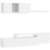 Bricozone Parete Attrezzata Moderna Soggiorno Design Contemporaneo Reversibile Con Mobile Porta Tv Pensile E Mensola In Pannello Melaminico Ideale Per Arredo Zona Living (Bianco)