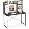 Coleshome Scrivania Salvaspazio 100 x 40 cm, Scrivania piccola Nero | Scrivania con Scaffale, Tavolo da Studio per Camera e Piccoli Spazi, Scrivania per Computer con Struttura in Metallo