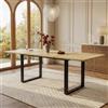 Merax Tavolo da pranzo allungabile 140/180/220 x 80 cm, tavolo da pranzo per 6-10 persone, tavolo da cucina allungabile con struttura in metallo, tavolo da pranzo rettangolare effetto legno naturale