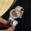 Bracciale Rigido Boho Shiva Eye Fatto A Mano In Argento Sterling 925 Con Gemma