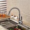 FZHLR Ponte Di Lusso Mount Estrae Il Rubinetto Della Cucina Della Molla In Ottone Cromato Miscelatore Della Cucina Taps Deck Mount Girevole Da 360 Gradi Fredda Calda Miscelatore Acqua Del Rubinetto
