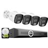 SANNCE 3K Kit Telecamere Videosorveglianza Esterno PoE, 6MP NVR 8CH 2TB HDD | 4×5MP Telecamera da Esterno IP, Rilevamento Persone/Veicoli/ Movimento, Audio, IP67 Videocamera Sorveglianza