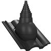 Parotec Passaggio tetto per pali Ø19-90 mm - BMI Wierer Taunus per antenna TV, satellite, parafulmine, comunicazione, passaggio con guarnizione EPDM (RAL 9005 - Nero)