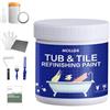 Mollor Kit di rifinitura di vasche e piastrelle con strumenti, 0,5 kg di vernice bianca per piastrelle a base d'acqua e basso odore, vernice fai da te per vasca da bagno, facile da usare per bagno