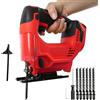 JOJOCY Seghetto alternativo senza fili compatibile con Milwaukee m18, 420 W, 3500 giri/min, senza spazzole, tagli smussati a 45°, con 6 lame per taglio circolare curvo dritto (rosso)