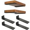 fuxunamz 2 Pezzi Supporti per Scaffali, Staffe per Mensole Pesanti, Supporto Mensola, Staffe per Carichi Pesanti Muro per la Casa, la Cucina e l'Ufficio, 20 Cm, Portata 75 Kg (Nero) 8 In