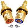 Bestgle Set di 2 teste a disco in ceramica da 1/2, 20 tacchi in ottone massiccio | Resistente alla corrosione, compatibile rubinetti standard, installazione senza attrezzi, guarnizione ad alta pressione