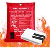 MEYAGOT Coperta Antincendio,1.5 * 1.5m Telo Antincendio Antifuoco,Coperta Emergenza Grande In Fibra,Coperte Antincendio In vetroresina Per Cucina,Campeggio,Auto,Casa