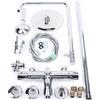 LANNADD doccia termostatico, rubinetto doccia a pioggia, set doccia a pioggia, doccia a mano, doccia rotonda con miscelatore, colonna doccia, soffione doccia in acciaio inox Rainshower argento
