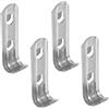 Angoily Clip Mensole Frigorifero in Acciaio Inox, 4 Pezzi, Curva Argento | Supporti Ripiano per Frigo e Vetrina, Superficie Lucidata, Installazione Semplice, Struttura Resistente