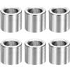 sourcing map 6 distanziali in metallo M10, distanziatori in acciaio inox da 3/8, diametro interno 10 mm, diametro interno 16 mm, lunghezza 15 mm, boccola rotonda non filettata, finitura semplice per