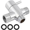Lunpoem G1/2 Valvola Deviatore Rubinetto per Soffione Doccia, 3 Voies Soupape G1/2 Inverseur Douche universale, robinet wc 3 voies resistente, robinet 3 voies wc con design moderno e tenuta stagna