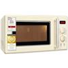 Exquisit RMW720-3GDIG - Microonde retrò, 700 Watt, 25,5 cm, 20 l, 5 livelli di potenza, timer, funzione scongelamento, 2 manopole, colore crema