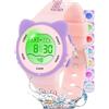 DTKID Orologio Digitale Bambini, LED 7 Colori, Sveglia, Timer, Impermeabile