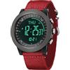 findtime Orologio da uomo sportivo per attività all'aria aperta, digitale | Altimetro Bussola Termometro Robusto Escursionismo Campeggio 5ATM Impermeabile Previsioni Meteo Cinturino in Nylon No