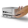 Minisopuru MINI4PRO Mac Mini M4 Dock con 4K@60 HDMI, alloggiamento SSD NVMe M.2 da 8 TB, hub e supporto Mac Mini per Mac Mini M4 e M4 Pro 2024 (TF/SD Solt, 3* USB-A 2.0, audio) | Argento