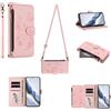 GoodcAcy Cover per Google Pixel 9A Portafoglio Pelle PU Design Flip Folio Magnetico con Slot per Carte, Funzione Cavalletto Custodia Protettiva Case con Laccio Tracolla,Rosa