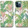 Cadorabo Custodia compatibile con Apple iPhone 12 PRO MAX - Design Foresta Pluviale Verde No.8 - Coperchio protettiva con chiusura magnetica, funzione stand e tasca per le carte
