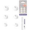 daunke - 3 paia di gommini di ricambio in silicone per soundcore by ANKER SPACE A40, 3 diverse misure (S/M/L), morbidi e confortevoli, per cuffie in-ear, colore: bianco