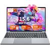 MASNIESKI Win11 Notebook, 15.6 Pollici PC Portatile 16GB RAM DDR4 1TB SSD, 180° Flip FHD 1080P Laptop Office 365, Celeron N95 CPU, Webcam/BT4.2/USB3.0, Tastiera Retroilluminata/Sblocco Impronta Digitale
