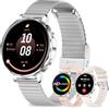 fitonyo Smartwatch Donna Chiamate Bluetooth,3 Cinturini,1.27 3D Curvo Schermo Orologio Smartwatch Donna,HR/Passi/Calorie/Pressione/Sonno Monitor,120 Sportiva IP68 per Android & iOS,Argento