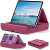 KDD Supporto cuscino per tablet, Supporto pieghevole per iPad per grembo, letto e scrivania - Dock per tablet con tasca e supporto per iPad Pro 12.9, 10.5, Air Mini 6 5 4 3, Kindle, E-Reader, Viola