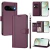 LIAOCY Custodia a Libro Portafoglio per Google Pixel 11 / Pixel 11 Pro, Pelle PU con Fibbia Magnetica [9 Scomparti per Carte], Cover Business Antiurto con Supporto, Purple.