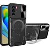 betterfon Custodia esterna per ZTE Blade A73 4G/ZTE Blade V50, con protezione per fotocamera e supporto ad anello, per ZTE Blade A73 4G/V50, colore: nero