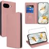Vauki Cover per Google Pixel 9A Custodia in Pelle PU Slot Schede Flip TPU Silicone Case Supporto Stand Magnetica Antiurto Caso per Google Pixel 9A 6.3,Rose-Gold